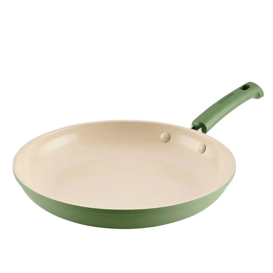 TrueCook 12.25in Ceramic Frying Pan Dishwasher and Oven Safe Green