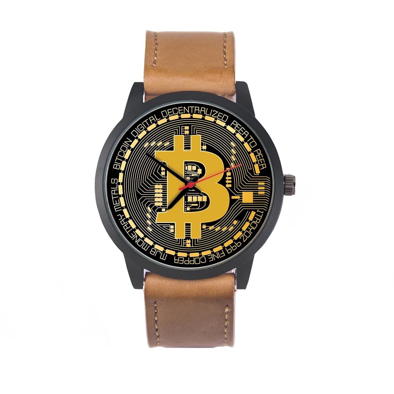 Scelta regalo da uomo nero Orologio da uomo in oro rosa Souvenir Bitcoin Orologio da polso Orologi elettronici in argento Carnevale