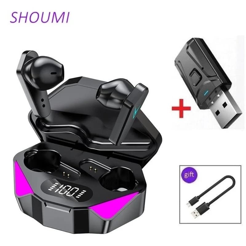 X15 Gaming Headset Bluetooth Wireless Headphones Low latency CVC8.0 Noise reduction Headphones for low USB TV Adapter PC Phone Gamer