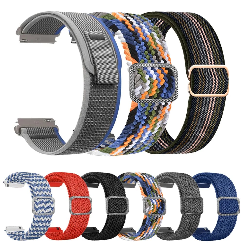 Cinturino in nylon da 20mm 22mm per cinturino da donna e da uomo Cinturini di ricambio Bracciale intrecciato elastico Correa Cinturino regolabile