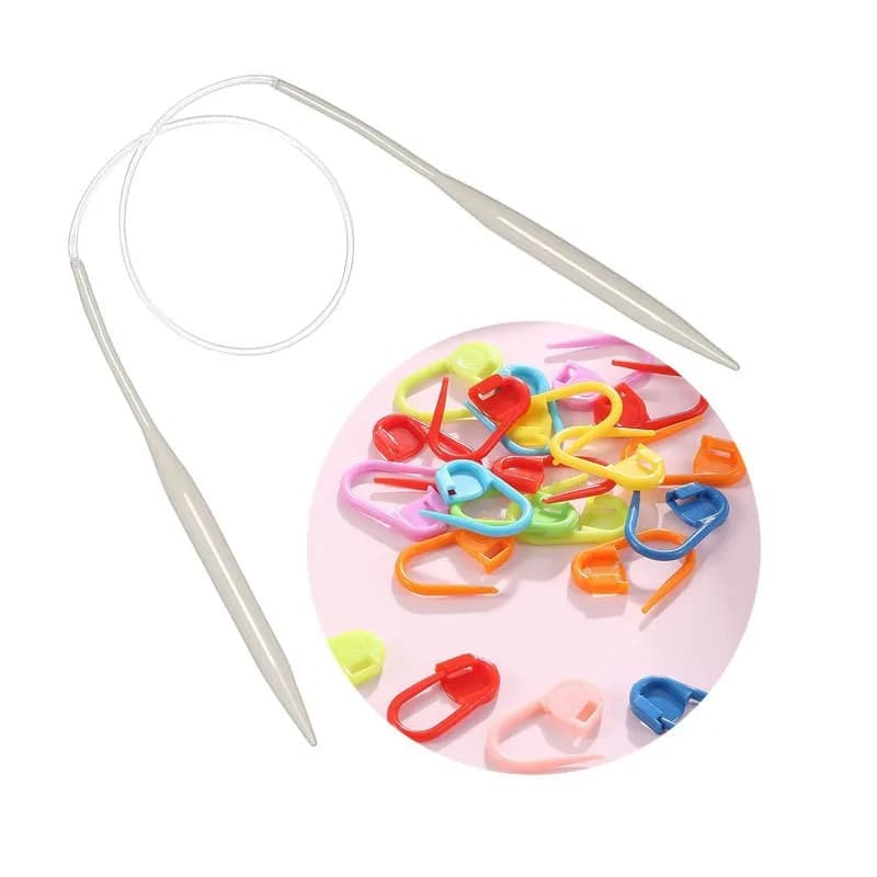 40/60/80cm 2.0-8mm ferri da maglia circolari in alluminio aghi all'uncinetto per maglieria perni per tessitura fai da te strumenti artigianali ad ago