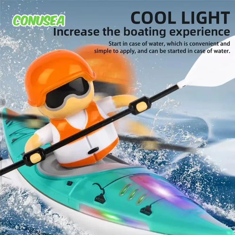 Barca RC da Corsa, Motoscafo Telecomandato, Kayak da Gara, Nave da Competizione, Giochi d'Acqua per Piscina, Giocattoli Elettrici per Ragazzi