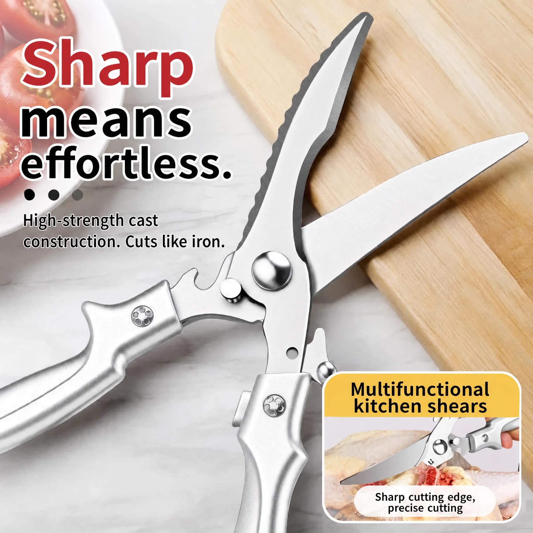 New Kitchen Powerful Chicken Bone Scissors Multi-Functional Food Meat Turkey Goose Bone Cutting Home Use BBQ Special Scissors