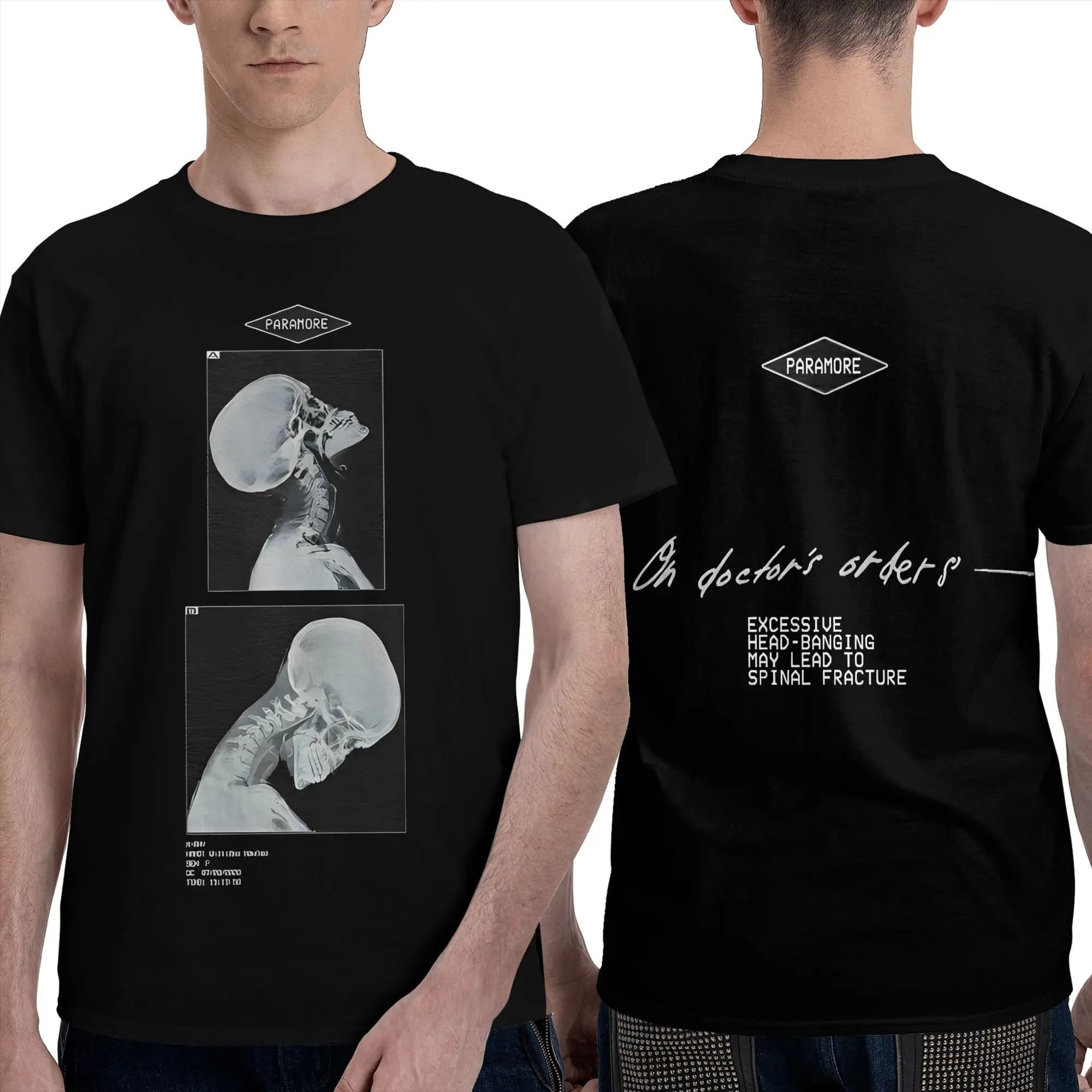 Rock Band Paramore T-shirt da uomo T-shirt divertente T-shirt girocollo a maniche corte T-shirt con stampa grafica in puro cotone