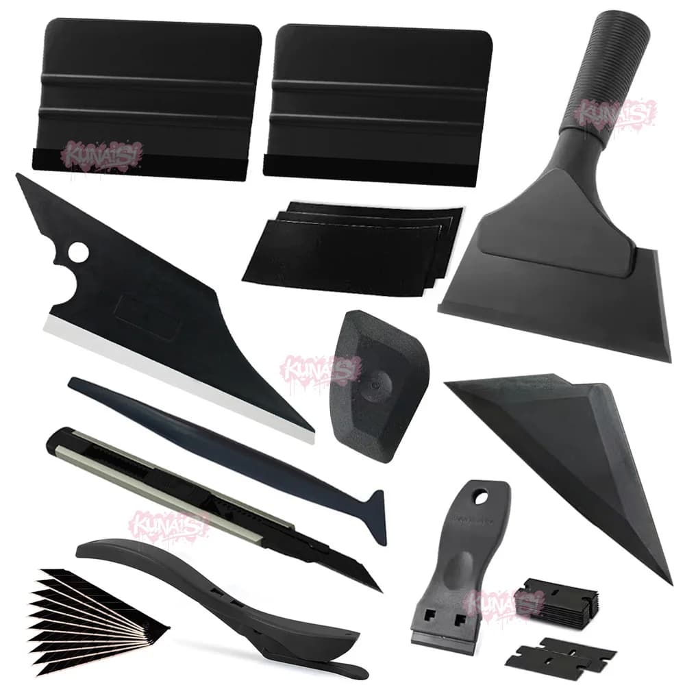 Kit di strumenti per avvolgere la pellicola per auto Spatola per vinile Raschietto per vinile Taglierina per tinta per finestra del veicolo Accessori per auto Strumenti per avvolgere Adesivi Taglio Kn