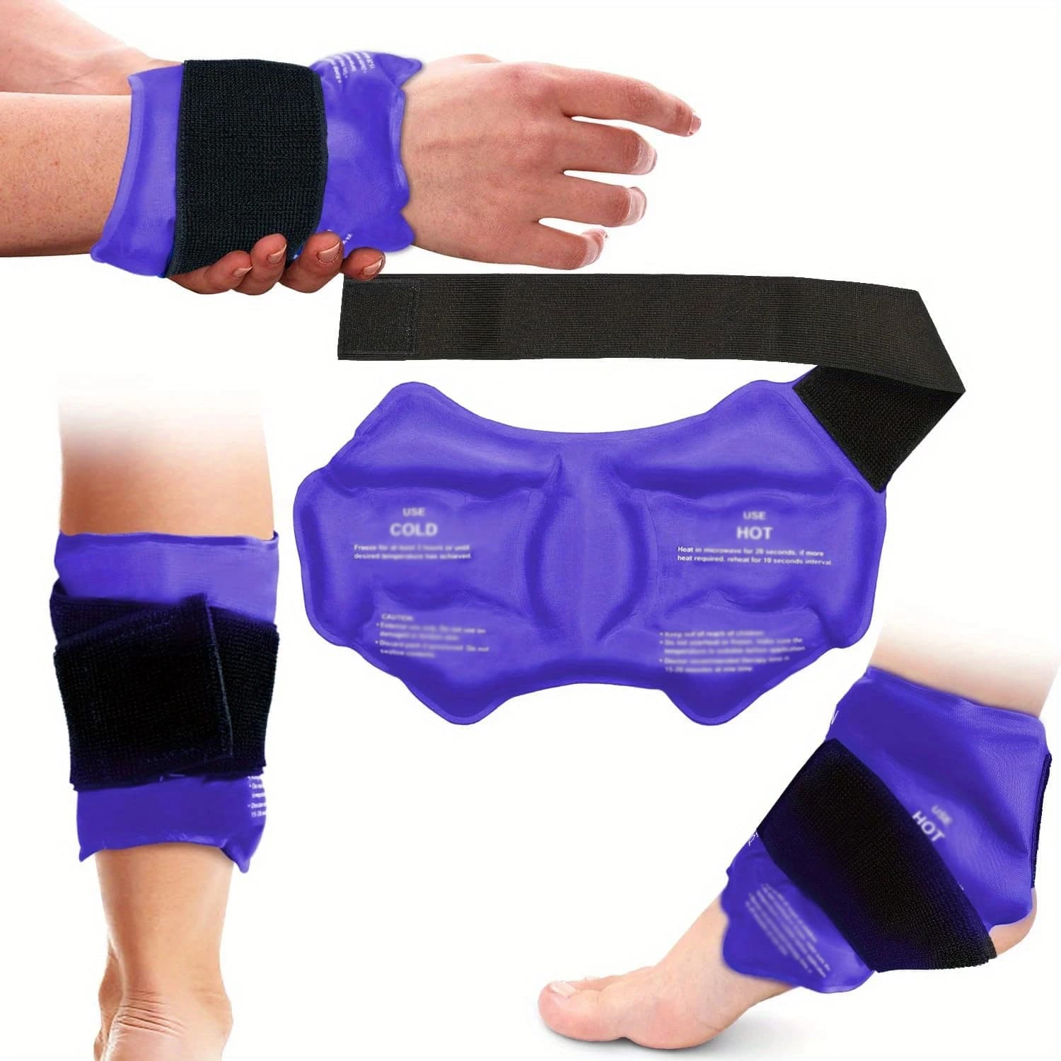 Tutore per caviglia Avvolgimento per impacchi di ghiaccio per lesioni sportive Impacco caldo e freddo Usa supporto per caviglia con impacco freddo in gel riutilizzabile di grandi dimensioni