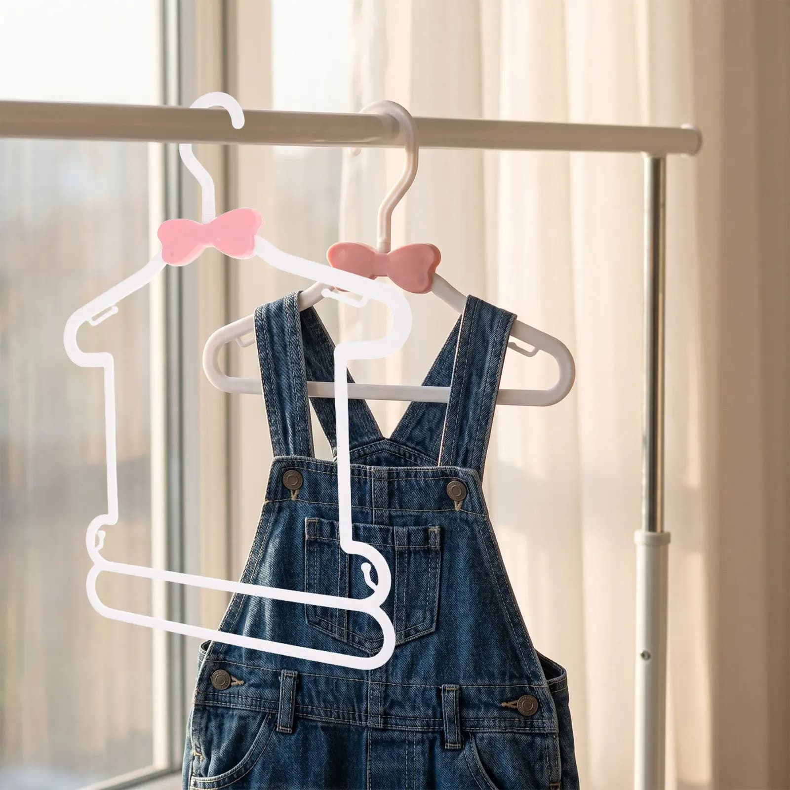 8Pcs Plastic Clothes Hangers Non Slip Rotatable Hook Outfit Display Hangers for Onesie Nursery Closet