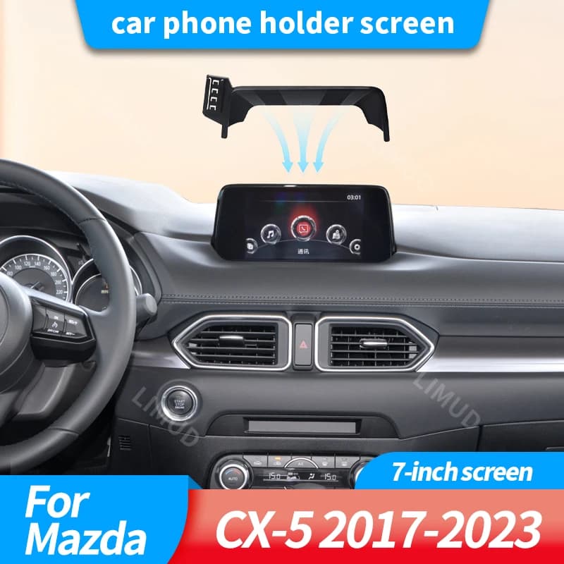 7 Inch Car Cell Phone Support for Mazda CX-5 2017-2023, Wireless Charger and GPS Support