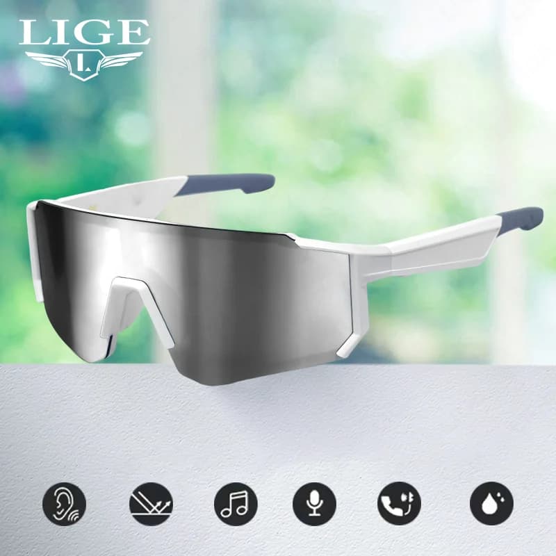 LIGE Occhiali da sole intelligenti alla moda Occhiali da ciclismo Bluetooth intelligenti Corsa Sport Occhiali intelligenti Occhiali protettivi Occhiali tradizionali AI