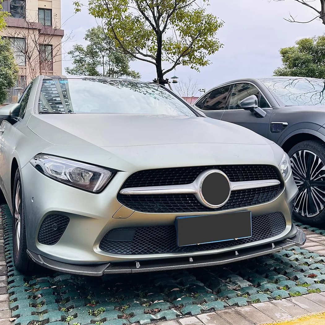For Mercedes-Benz A-Class W177 V177 2018-2022 Front Bumper Lip Spoiler Splitter Diffuser Body Kit Tuning Canard Lip Protector