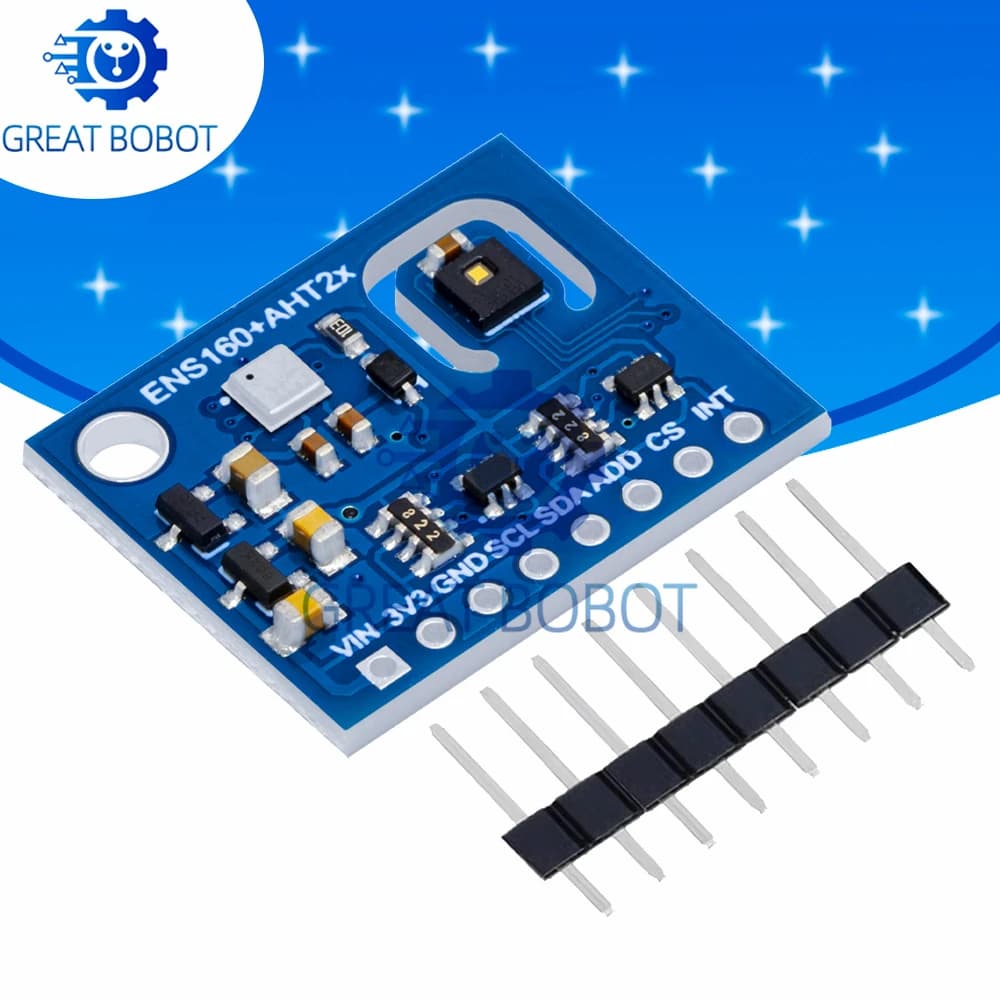 ENS160 + AHT21 carbon dioxide CO2 eCO2 TVOC air quality sensor and temperature and humidity replace CCS811 for Arduino
