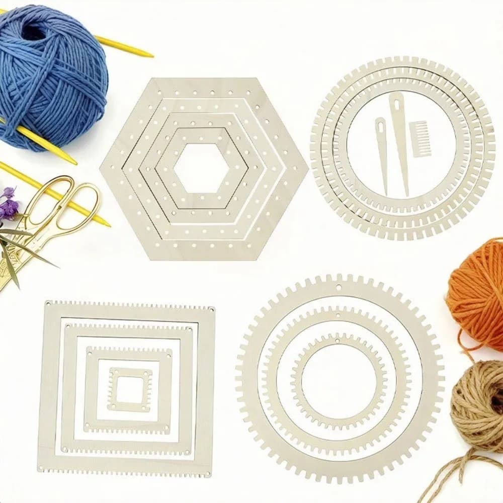 Versatile Wooden Weaving Loom Kit Weaving Comb Art Crafts Circular Gear Weaving Traditional Modular Design Hand Weaving Machine