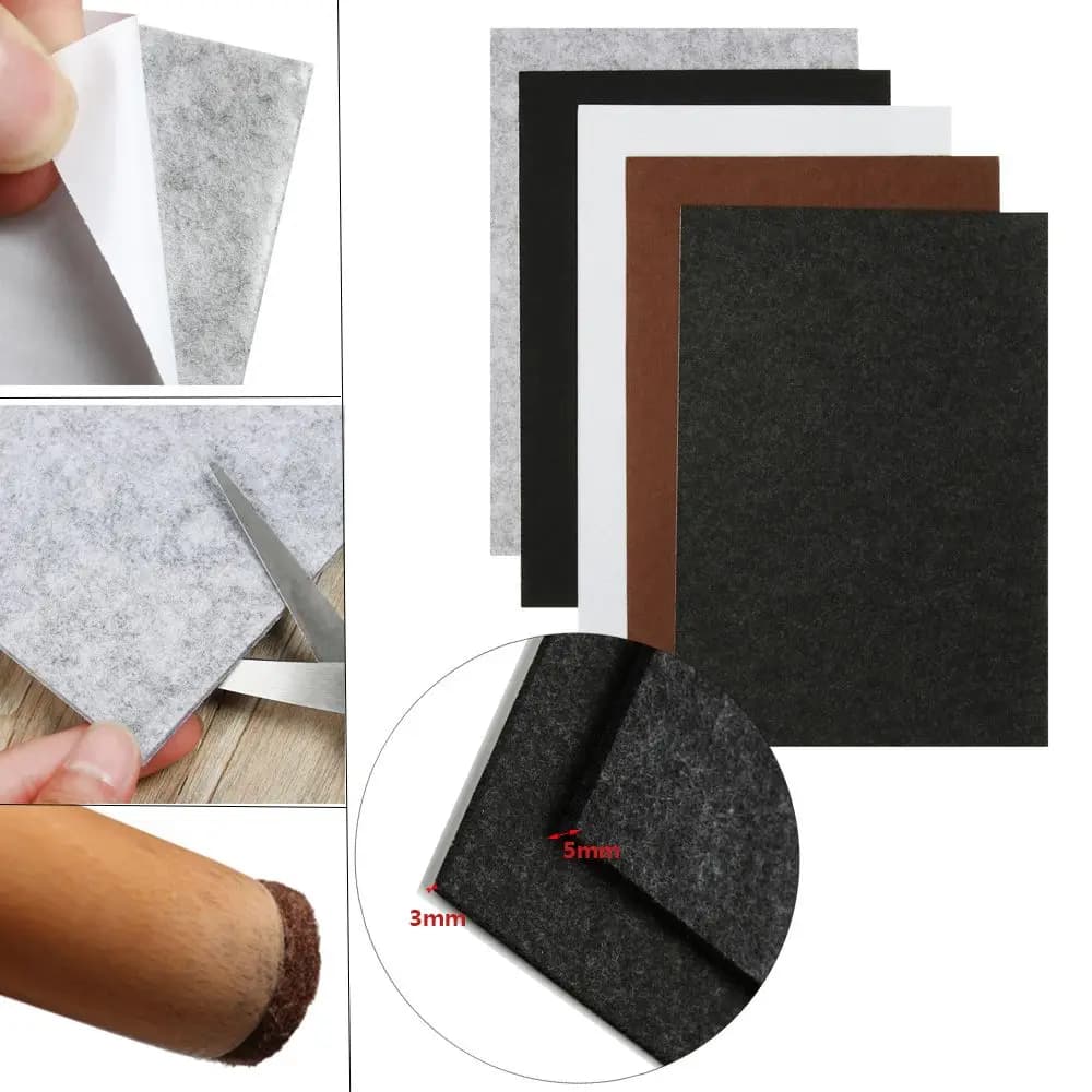 3/5mm Home Wear-resisting Table Sofa Bumper Chair Fittings Anti Noisy Floor Protector Anti-slip Mat Furniture Leg Felt Pads