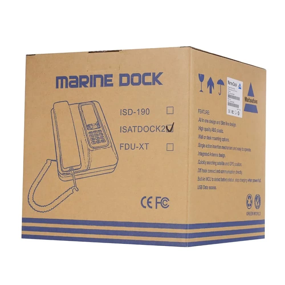 Matsutec Inmarsat Isatphone 2 Docking Station con antenna attiva e cavo da 10 M Telefono satellitare marittimo isatdock Isatdock2