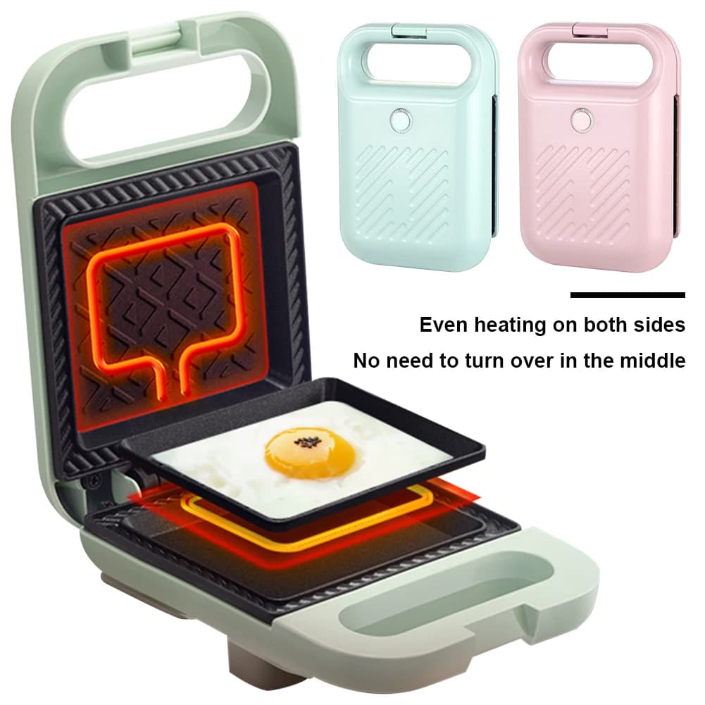 Piastra Elettrica per Sandwich con Rivestimento Antiaderente, Pressa per Panini Portatile, Padella per Omelette e Carne