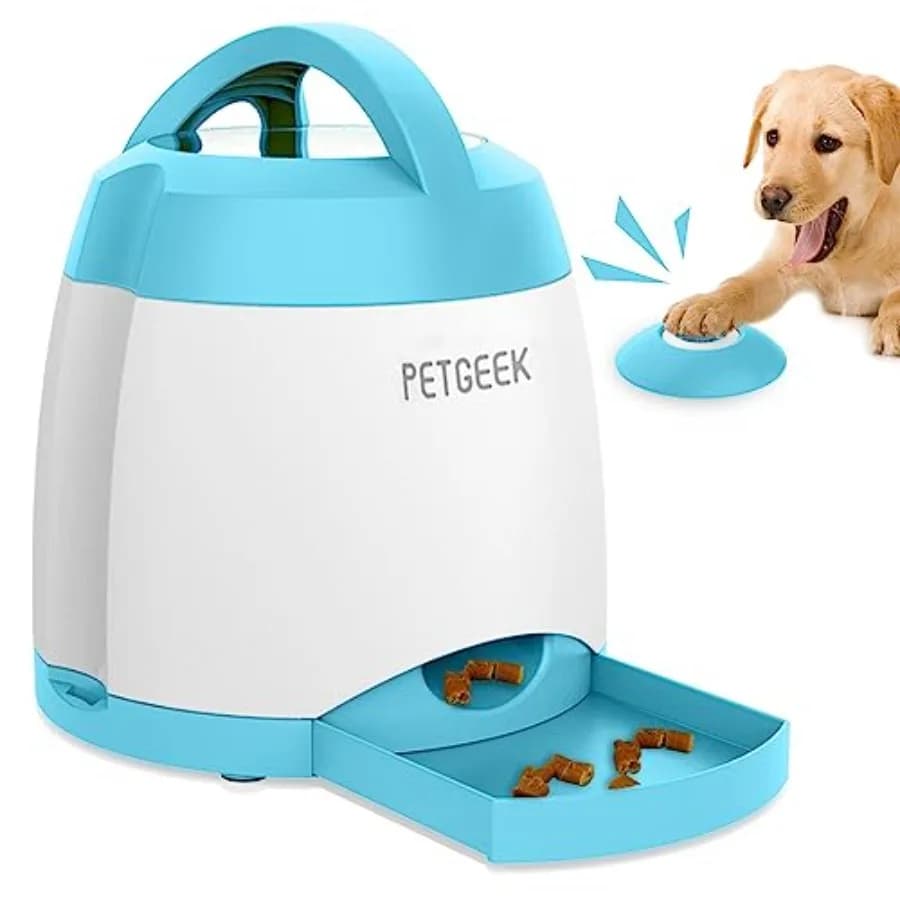 Distributore Automatico di Snack per Cani con Pulsante - Giocattolo Interattivo per Addestramento e Allenamento della Memoria