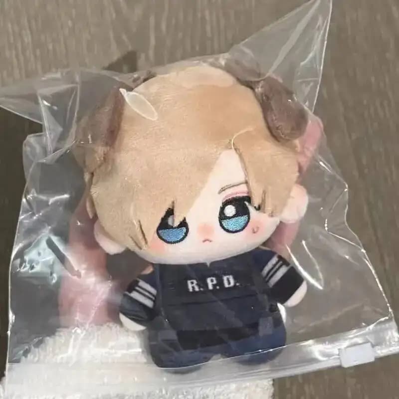 10cm Cute Leon With Ears Plush Doll Pendant Leon S Kennedy Plushie Doll Toy Game Resident Evil Peripheral Keychain Dolls Gift