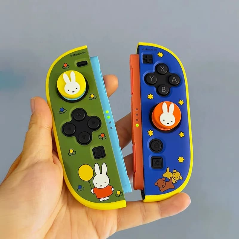 Geekshare Miffy Protective Case For Nintendo Switch Semi Transparent Cover With Thumb Grip Caps Anime Game Accessory Gift