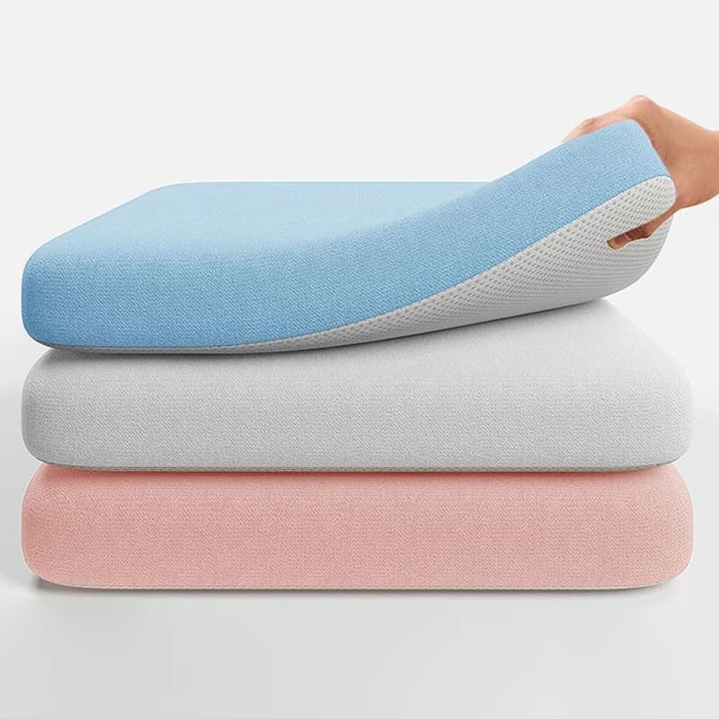 Cuscino per sedile in tessuto elastico in memory foam e seta ghiacciata, morbido, per sedia da ufficio e auto, per lunghe sedute, supporto lombare, sollievo dal dolore.