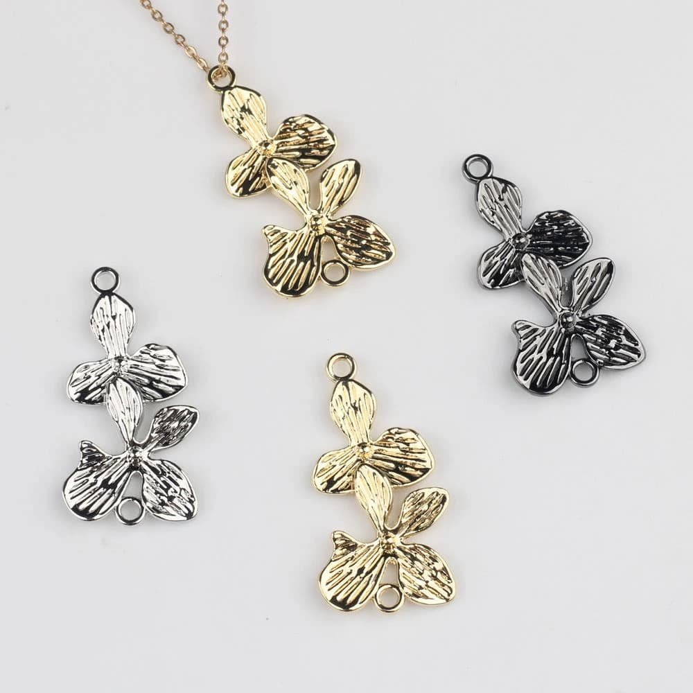 10pcs Simple Fashion Flower Charms Shape Pendant Connector DIY Handmade Jewelry Making Accessories Earrings Necklace Bracelet
