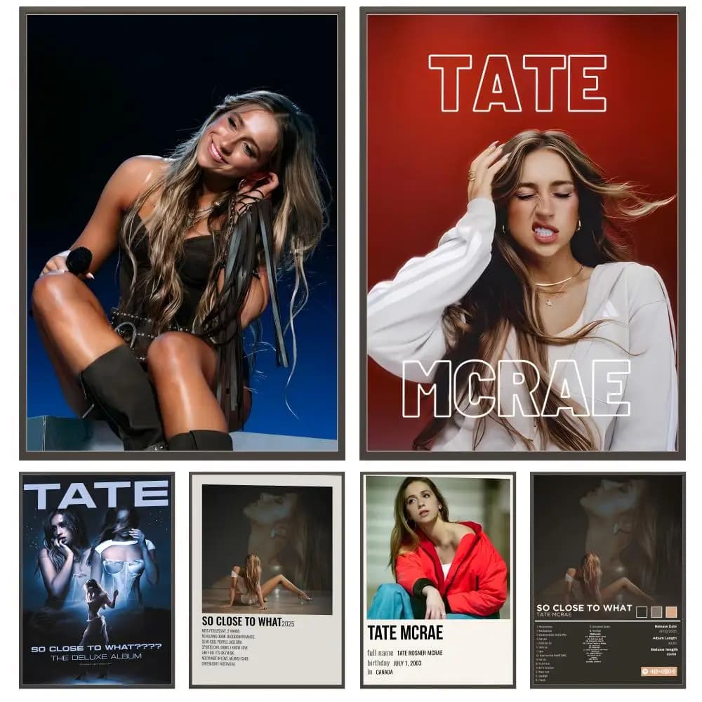 cantante t-Tate McRae Poster Versatile HD Impermeabile Wall Art Decorazione autoadesiva per qualsiasi spazio Regalo ideale