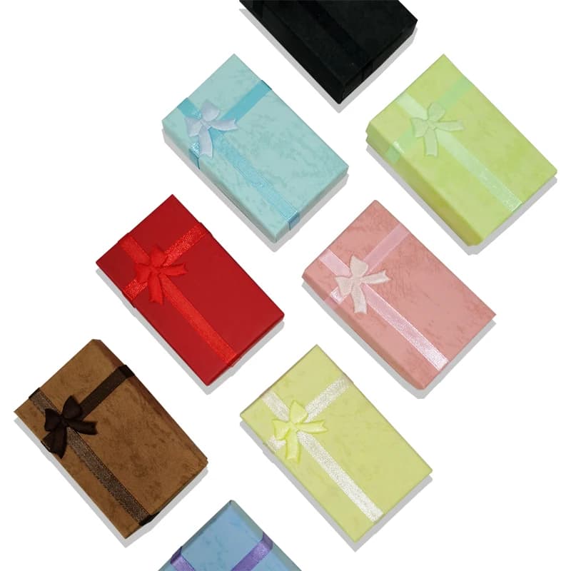 12 Pz/lotto Scatola Per Anelli Collana Scatola Del Pendente Orecchini Organizzatore Espositore Per Gioielli Gingillo Oggetti di Scena Contenitore di Regalo 5*8*2.5 cm