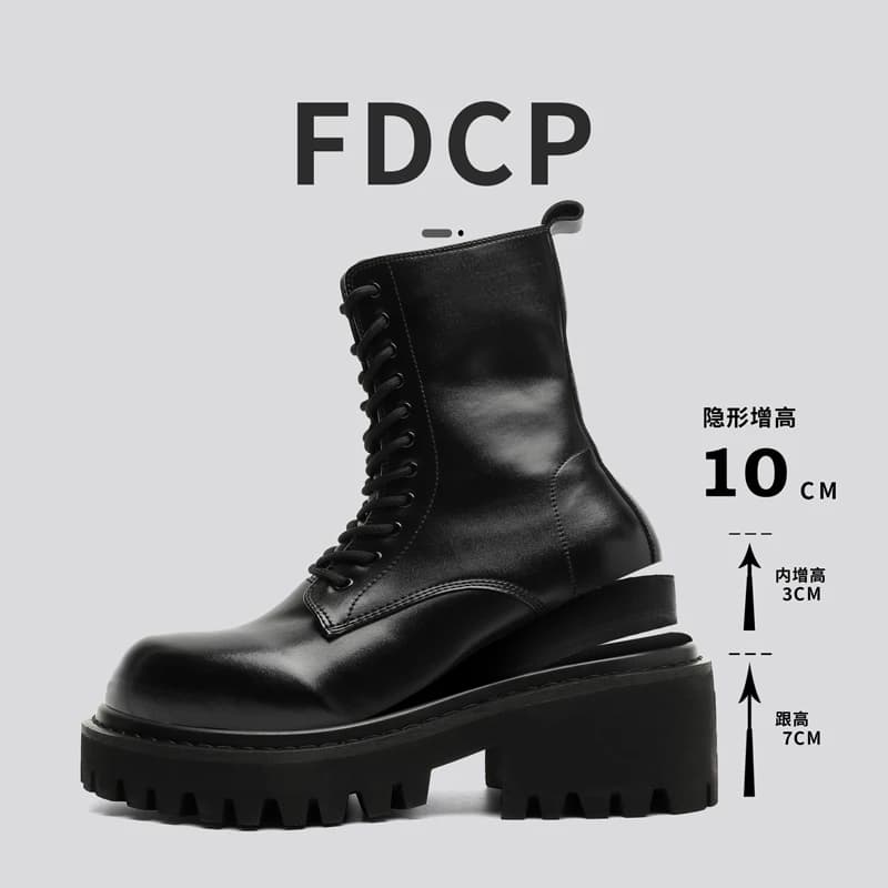 High Top Leather Boots for Couples Men's And Women's Casual Four Season Non-Slip Thick Soled plus Size Outdoor Fashion Boots