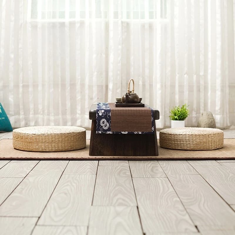 Japanese Tatami Straw Floor Cushion Home Tea Room & Bay Window Meditation Mat Zen Kneeling Prayer Cushion for Floor Sitting