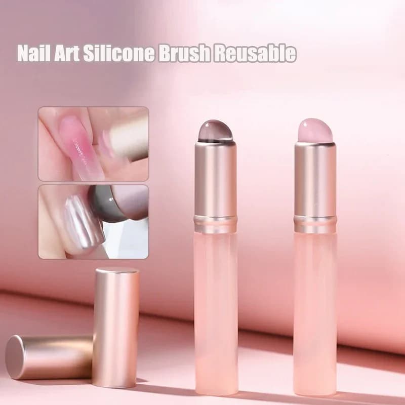 1 pz nail art applicatore in silicone pennello stick rossetto polvere polvere applicare penna per effetto sfumato sbavatura trucco manicure strumento