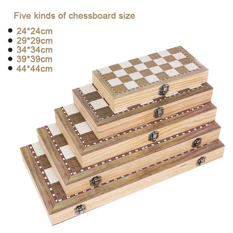 Gioco di scacchi 3 in 1 Set di scacchi in legno pieghevole Giochi da viaggio Scacchi Backgammon Dama Scacchi Gioco di intrattenimento Giocattoli da tavolo