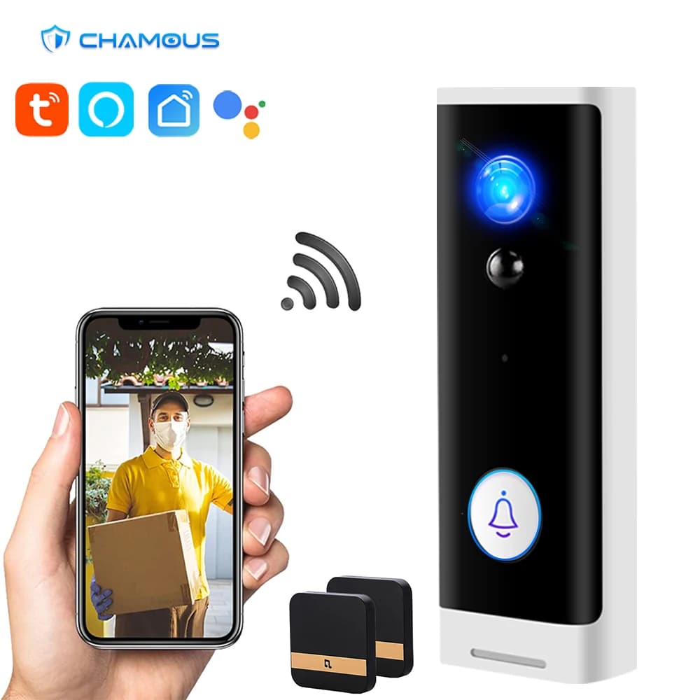 Tuya WiFi campanello telecamera 1080P HD batteria Video campanello Smart Home Night View Security Protect APP Control Alexa Google
