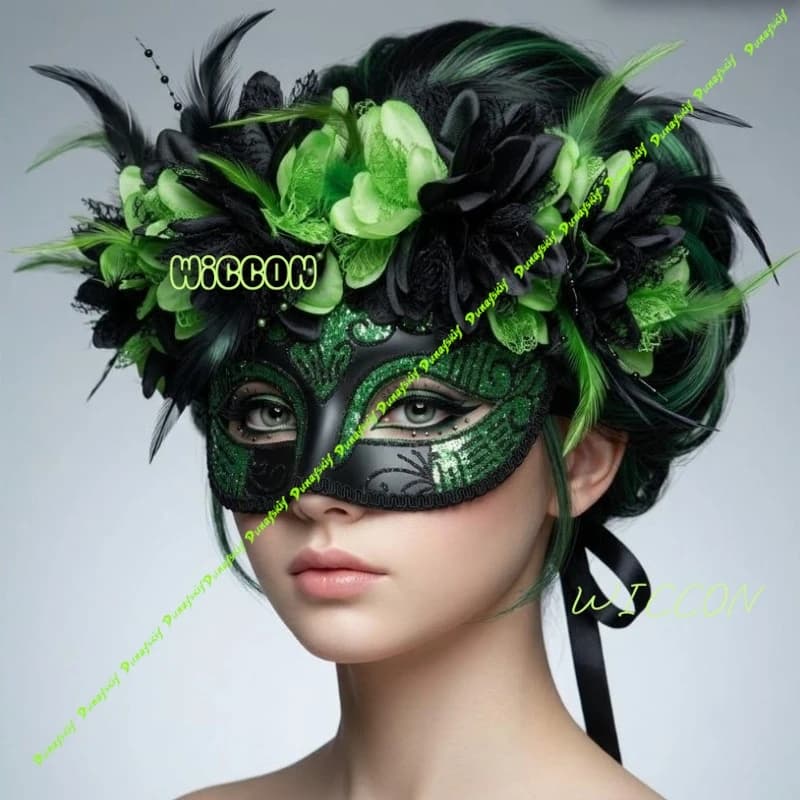 The Dead Half Face Feathered Cosplay Mask Novelty Beautiful Masquerade Decoration Mask Halloween Mask