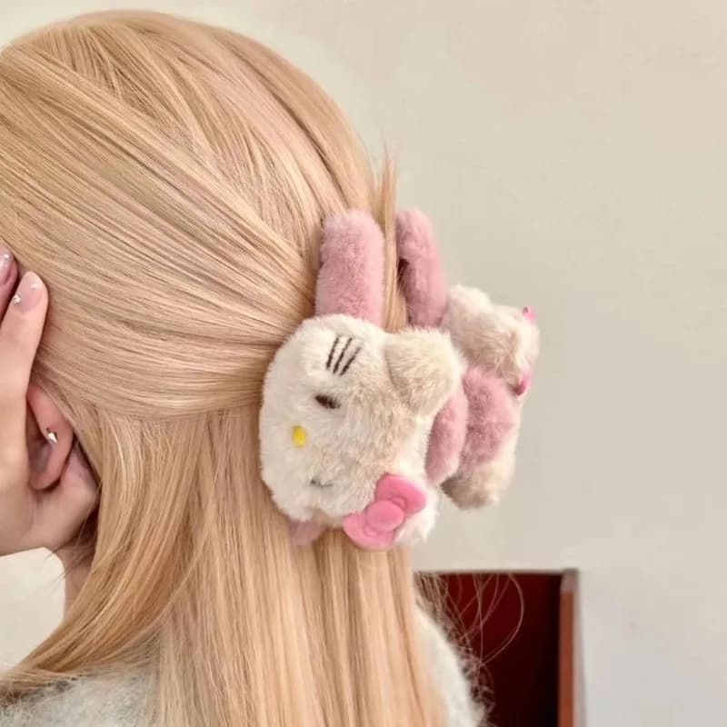Fermacapelli Sanrio Anime a Forma di Squalo, Doppio Lato con Personaggi Kuromi, Cinnamoroll, Hellokitty, Accessori per Capelli Autunno-Inverno
