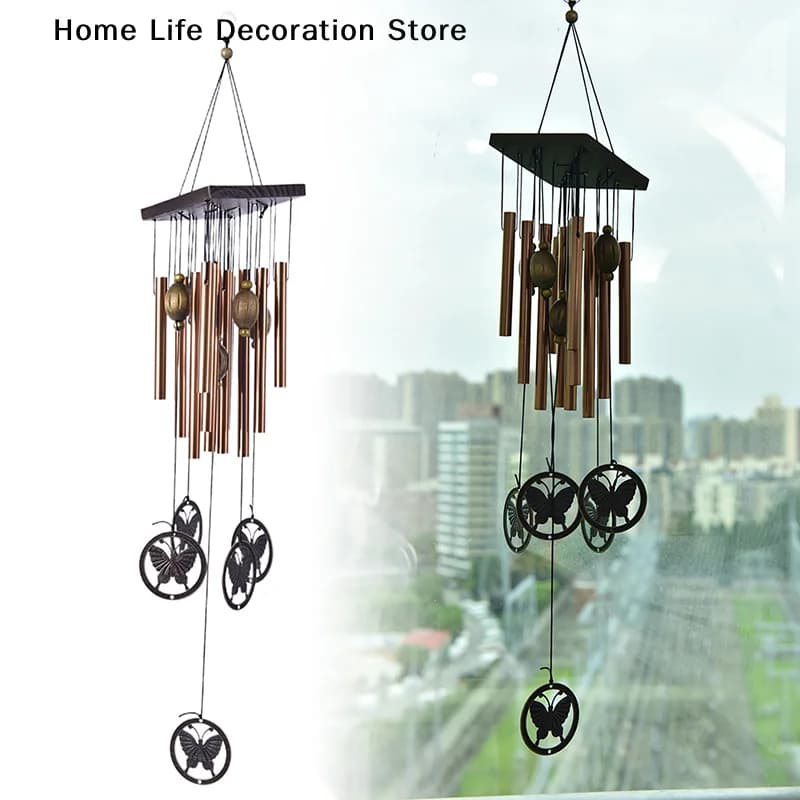 Large Exterior Wind Bells for Garden, Old Copper Pipes, Home and Garden Wall Decor