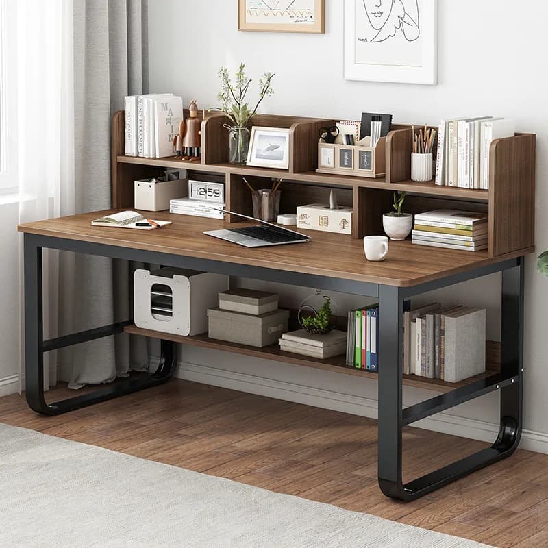 Scrivania Minimalista per Ufficio, Tavolo per Computer con Spazio di Archiviazione, Scrivania Semplice per Computer Desktop e Laptop, Tavolo Robusto