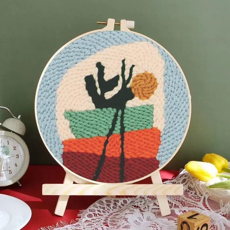 RUOPOTY Embroidery Needlework Punch Needle Embroidery Kit for Beginners Home Decorations for Home Diy Craft Kits