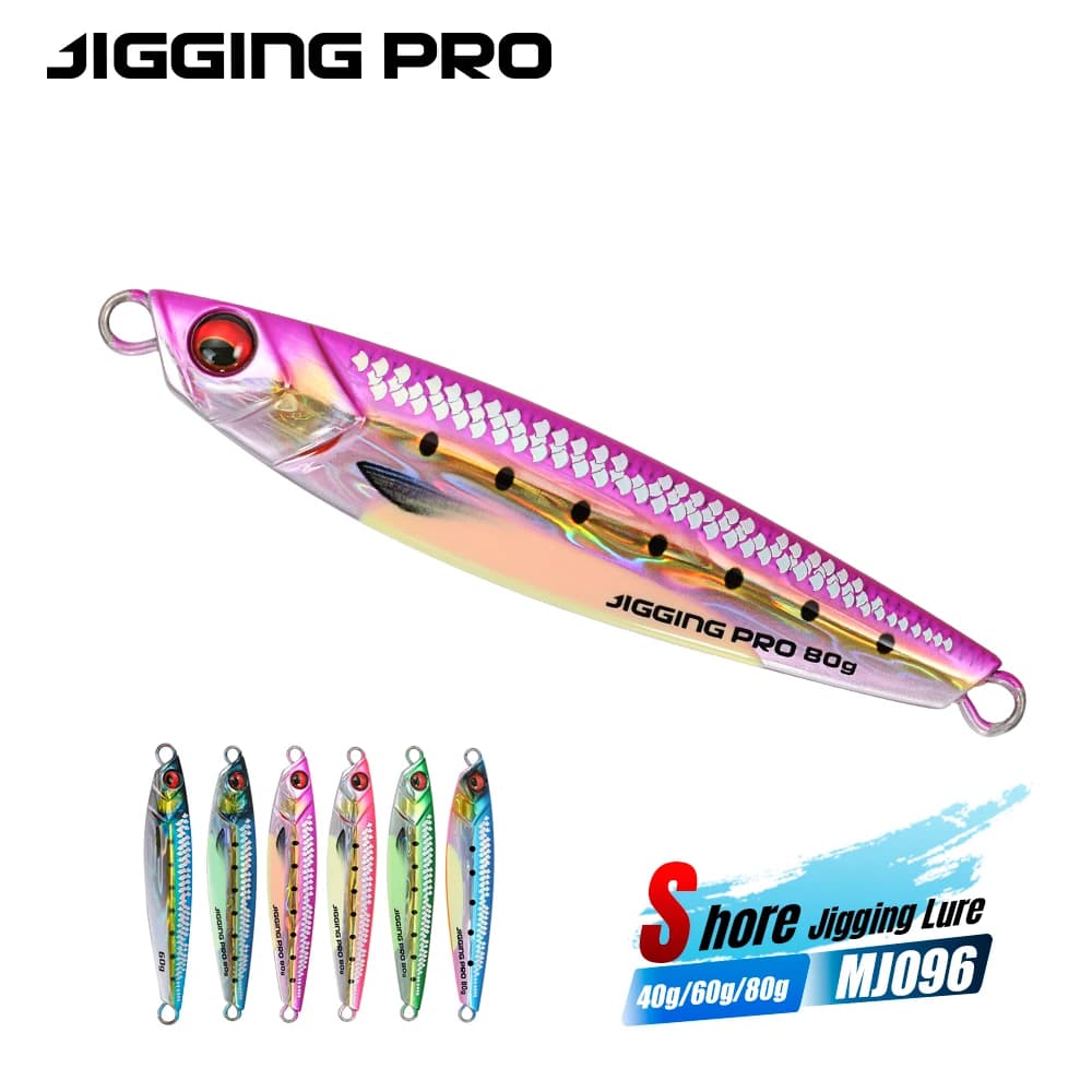 JIGGING PRO 40g 60g 80g Esche Artificiali da Shore Jigging con Stampa 3D a Scala Reale, Jig in Metallo per Lanci Lunghi