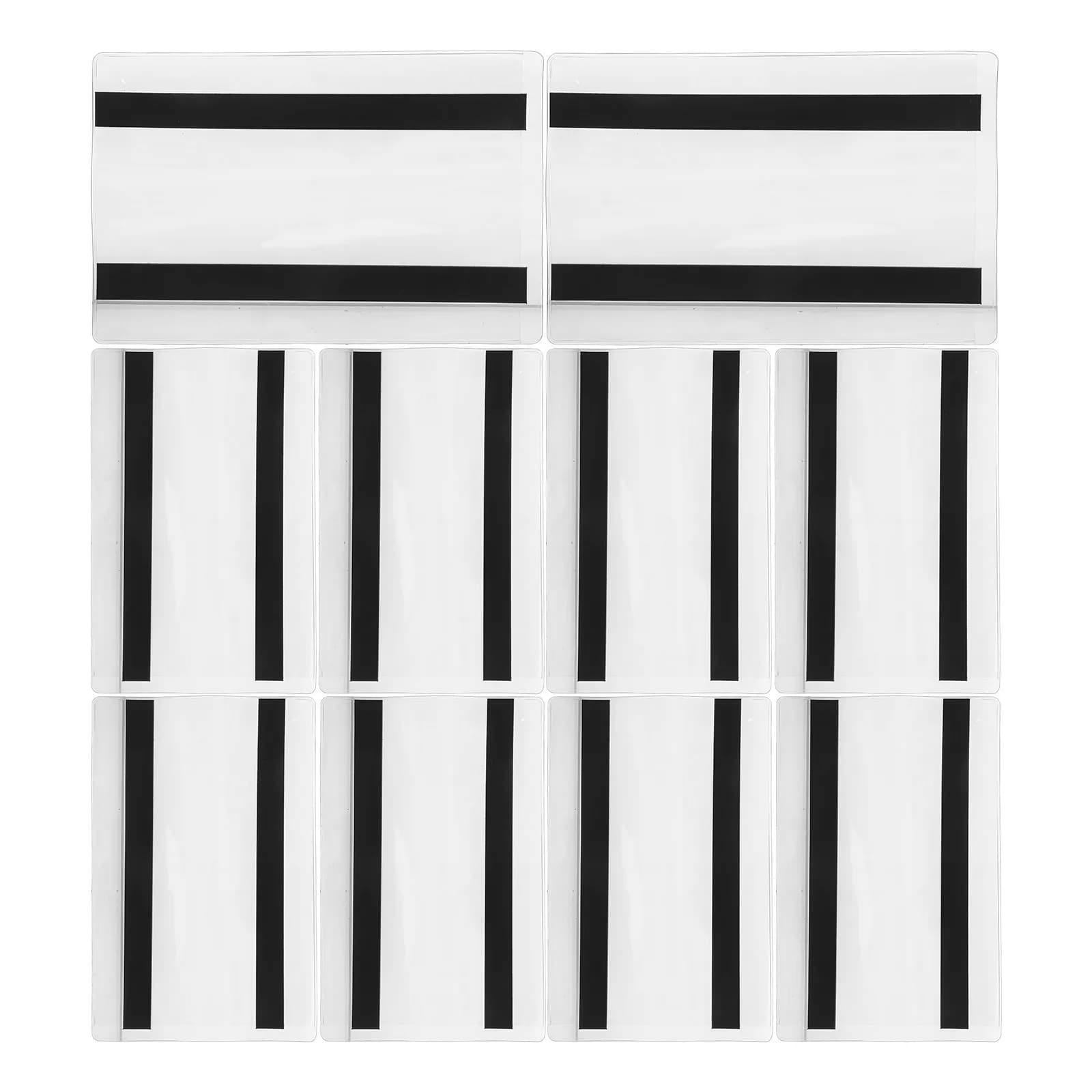 Portaetichette magnetico trasparente da 10 pezzi per schedario, scaffale del supermercato, organizer per documenti, coprietichetta magnetico