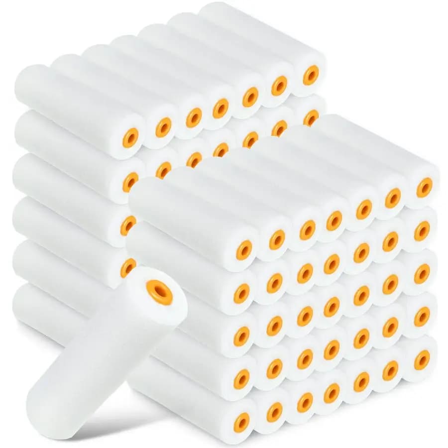 120 Pieces 4 Inch Foam Roller, Mini High Density Foam Roller, Spare Parts for Painting Roller, Tool for Wall Edges, for Plain Finishes and Surfaces