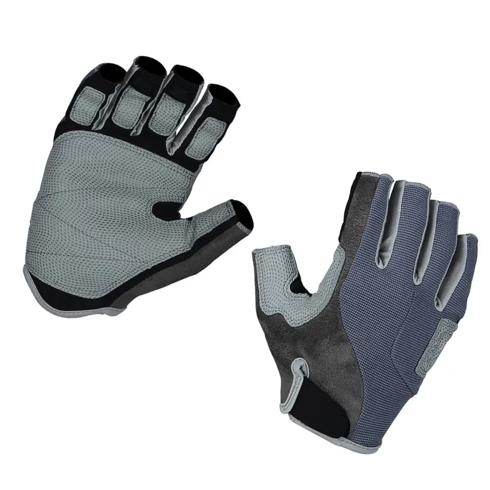 1 pair of gym gloves, half finger climbing gloves, for outdoor hiking, non-slip, comfortable, with adjustable cuff, size M, grey