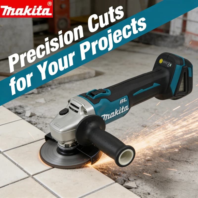 Smerigliatrice Angolare Elettrica Brushless Makita DGA404 18V 125mm, Utensile a Batteria per Levigatura, Lucidatura e Taglio di Metallo e Legno