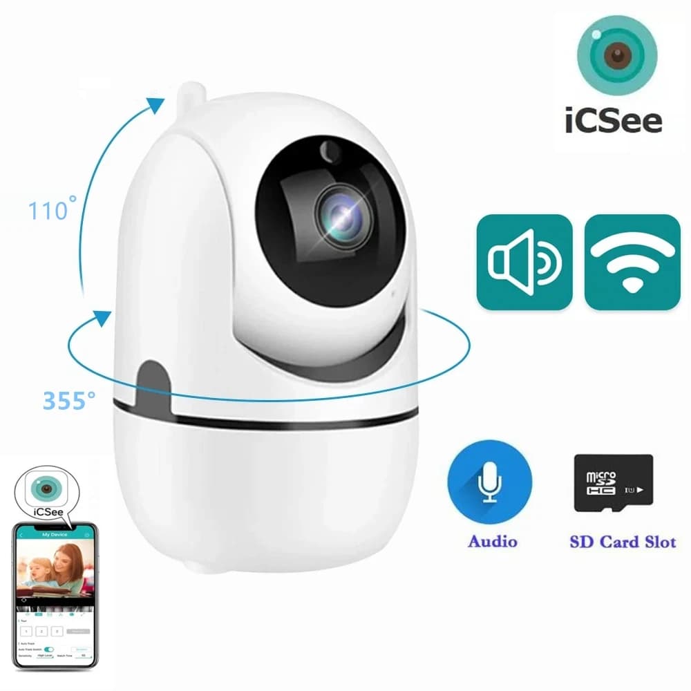 ICSEE APP Telecamera IP WiFi da 2 MP Baby Monitor Telecamera di sicurezza domestica PTZ Monitoraggio automatico Video sorveglianza CCTV per Home Shop Office