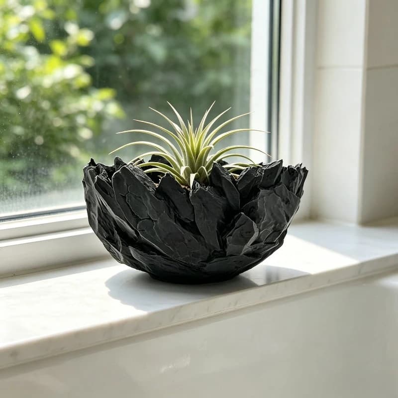 Plant Pot Large Caliber Stone Texture Breathable Bowl Planter For Agave Cactus Succulent And Various Potted Plants