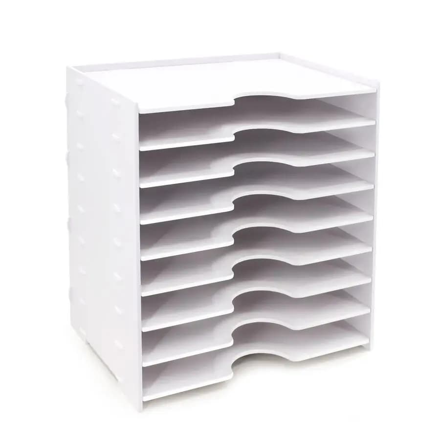Organizzatore per Documenti da Scrivania a 9 Livelli, Porta Documenti Largo, Vassoio Porta Lettere, Scaffale Portaoggetti, Organizzatore per Classificazione Documenti, Portaoggetti per Carta