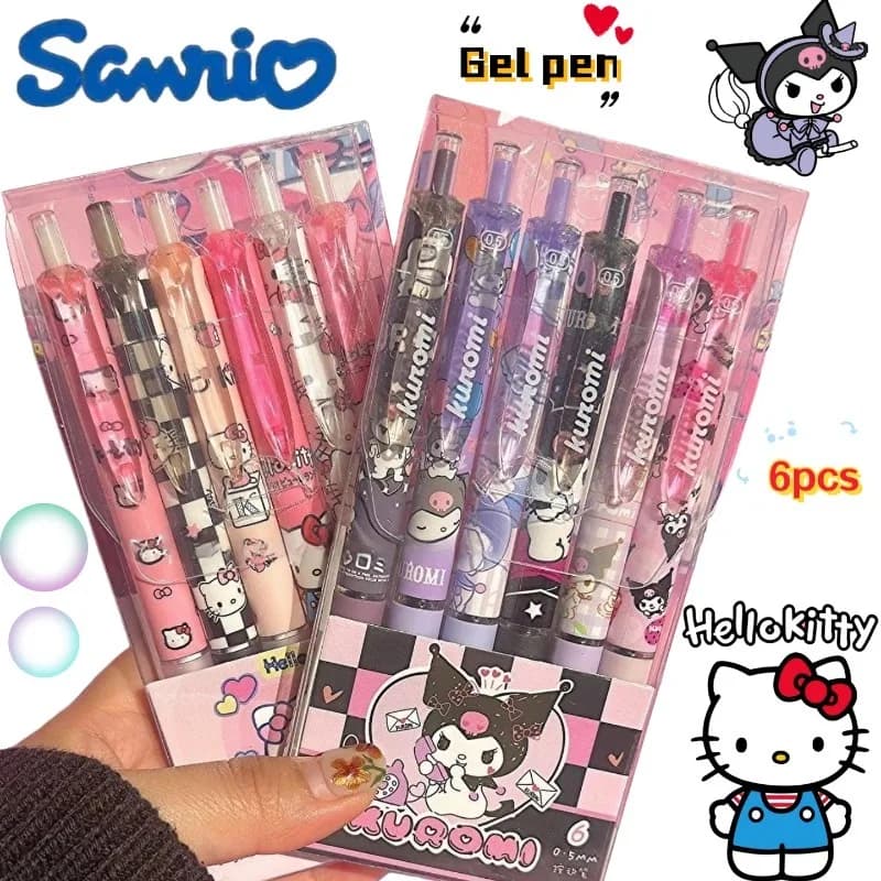Penna a Pressione Creativa Hello Kitty Kuromi, Design Unico e Colorato, Regalo per Studenti e Vacanze