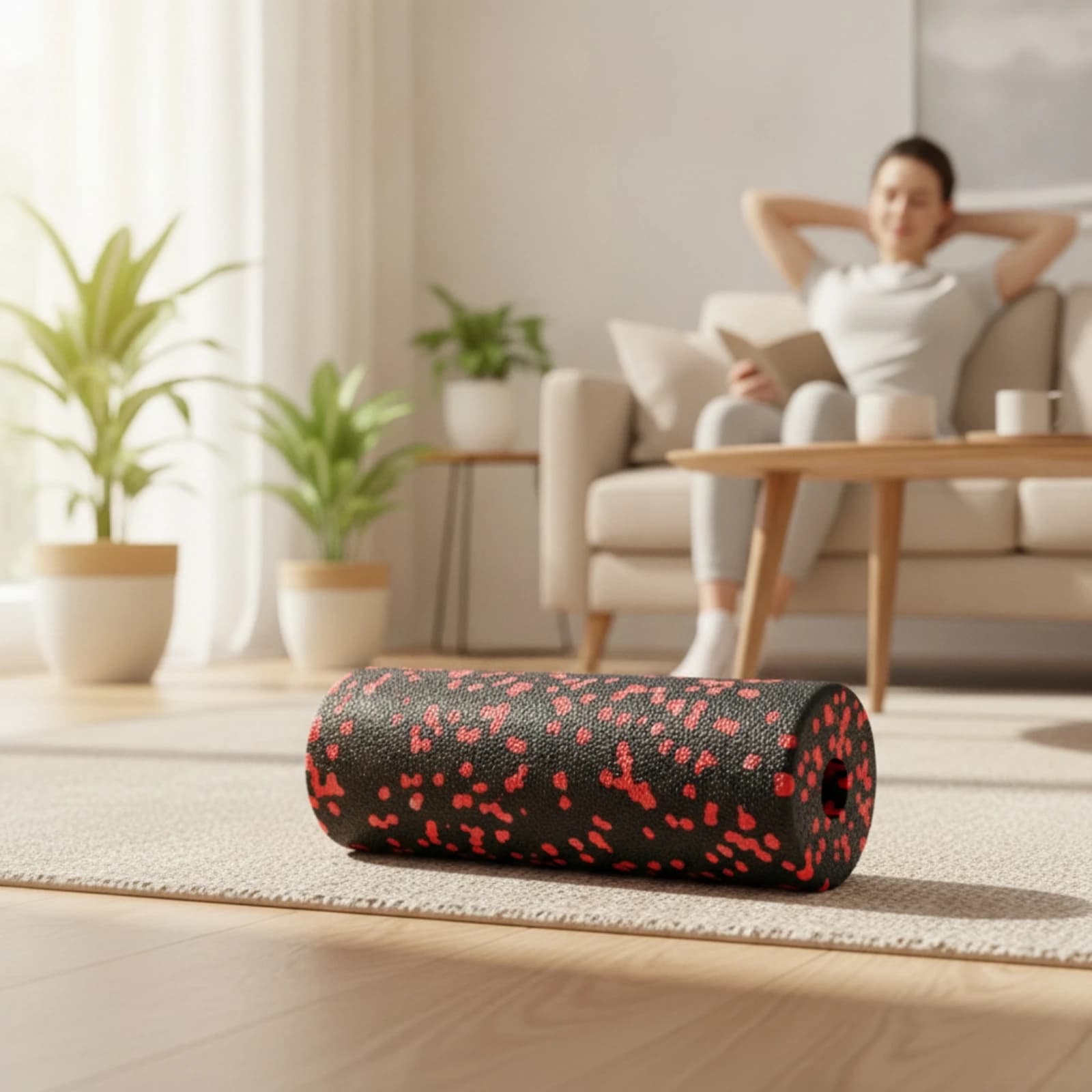 Expanded Polypropylene Foam Roller Hollow Roller with Textured Surface Compact Deep Tissue for Fitness, Self-Massage