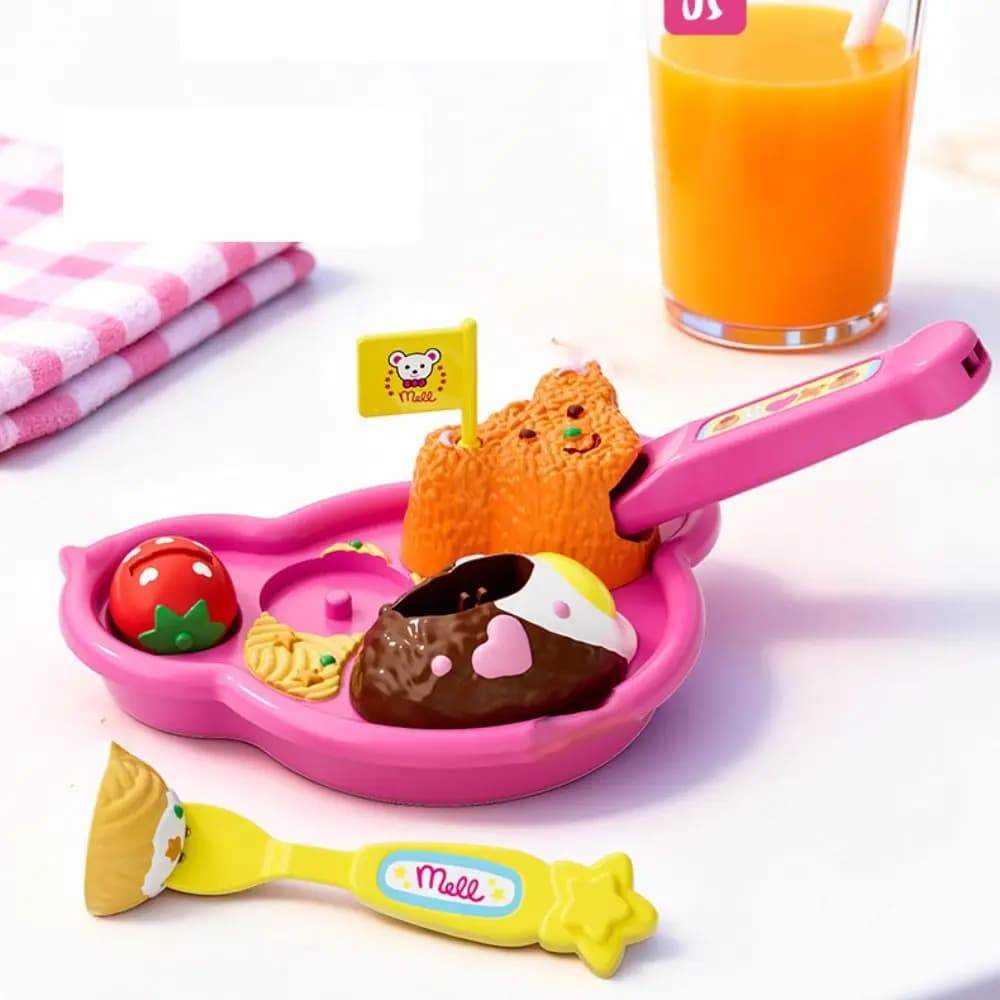 6 pz/set Little BearShape Budino Set di Alimentazione Giochi Di Imitazione Modello di Simulazione Lunch Box Budino Kawaii Prima Educazione Casa Da Gioco