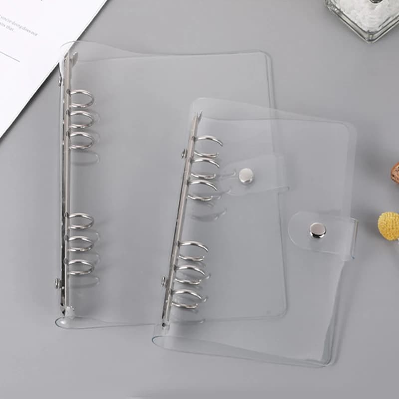 Raccoglitore ad Anelli A5 in Plastica Trasparente, Organizzatore per Documenti, Agenda, Quaderno, Cancelleria per Scuola e Ufficio