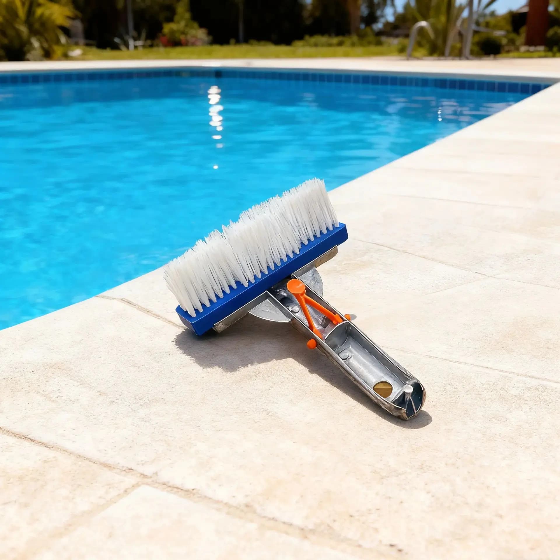 Spazzola per Pulizia Piscina in Acciaio Inox da 5,5 Pollici per Pulire Pareti, Piastrelle e Fondo