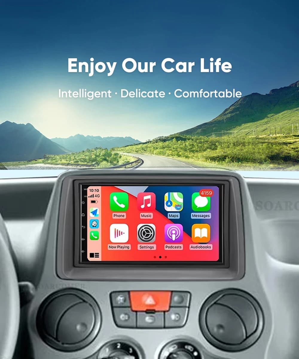 7 "Android 14 Carplay Auto Autoradio Multimediale Per Fiat Panda 2003 2004 2005 2006 2007 2008 - 2012 Auto Video Navigazione Stereo